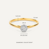585er Gold mit Diamanten Diamant Halo Ring (0.05 ct) - 5