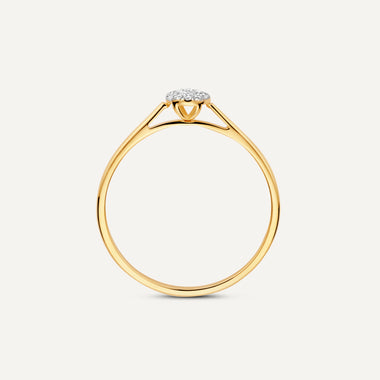 585er Gold mit Diamanten Diamant Halo Ring (0.05 ct) - 6