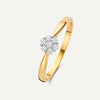 14 Karat Gold with Diamonds Diamond Cluster Tapered Ring (0.15 ct) - 1
