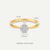 14 Karat Gold with Diamonds Diamond Cluster Tapered Ring (0.15 ct) - 6