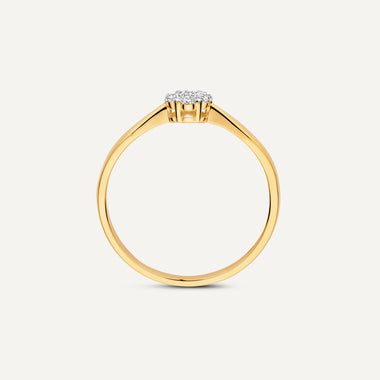 14 Karat Gold with Diamonds Diamond Cluster Tapered Ring (0.15 ct) - 7