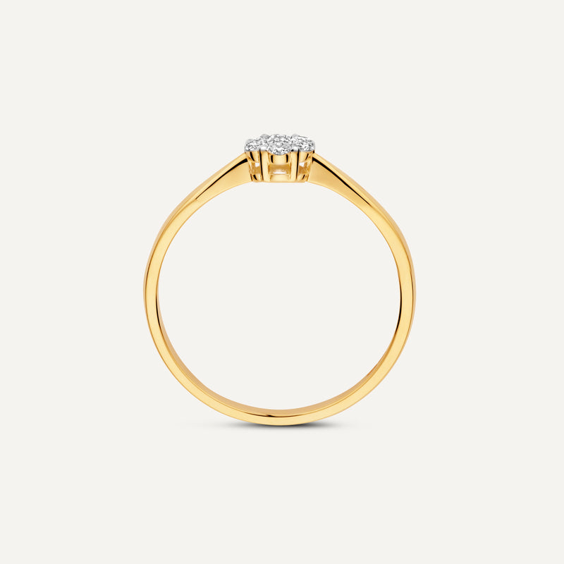Diamond Cluster Tapered Ring (0.15 ct)