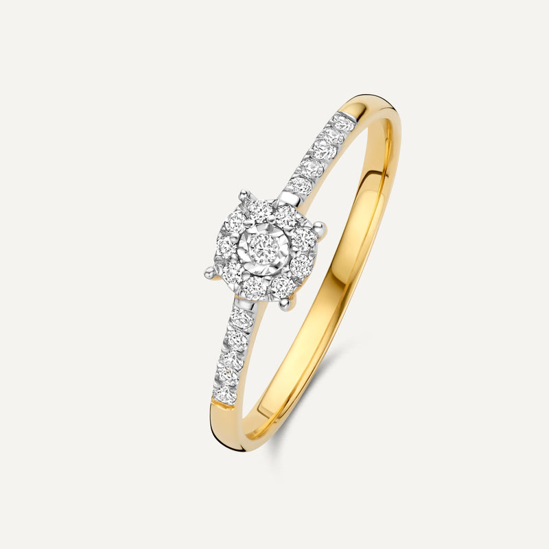 Pavé Four Prong Diamant Halo Ring (0.13 ct)