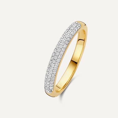 Pavé Diamond Alliance Ring 14 Karat Gold for Women