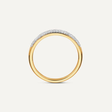 585er Gold mit Diamanten Pavé Diamant Allianz Ring (0.22 ct) - 7