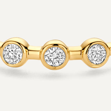 14 Karaat Goud met Diamanten Bezel Set Diamant Band Ring (0.15 ct) - 7
