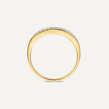 14 Karat Gold with Diamonds Pavé Diamond Signet Ring (0.20 ct) - 5