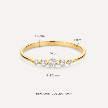 14 Karat Gold with Diamonds Diamond Graduated Ring (0.16 ct) - 5