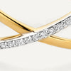 14 Karaat Goud met Diamanten Diamant X Ring (0.05 ct) - 7