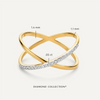 14 Karaat Goud met Diamanten Diamant X Ring (0.05 ct) - 5