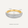 585er Gold mit Diamanten Pavé Diamant Dome Ring (0.50 ct) - 6