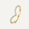 14 Karat Gold with Diamonds Diamond Wishbone Ring (0.10 ct) - 1