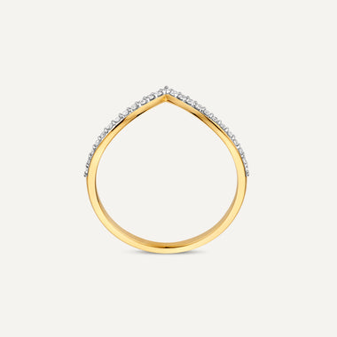 14 Karat Gold with Diamonds Diamond Wishbone Ring (0.10 ct) - 6