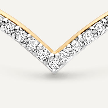14 Karat Gold with Diamonds Diamond Wishbone Ring (0.10 ct) - 7
