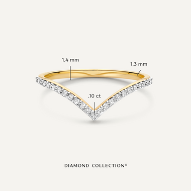 14 Karat Gold with Diamonds Diamond Wishbone Ring (0.10 ct) - 5