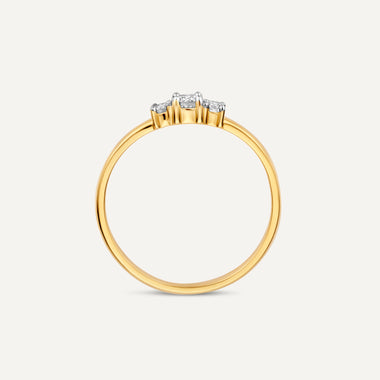 585er Gold mit Diamanten Diamant Trilogie Ring (0.15 ct) - 6