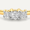 585er Gold mit Diamanten Diamant Trilogie Ring (0.15 ct) - 7