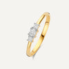 585er Gold mit Diamanten Diamant Trilogie Ring (0.15 ct) - 1