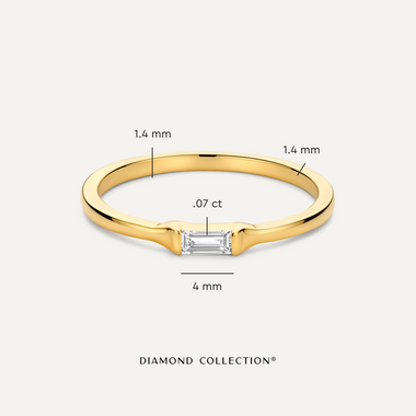 14 Karat Gold with Diamond Baguette Cut Diamond Ring (0.07 ct) - 5