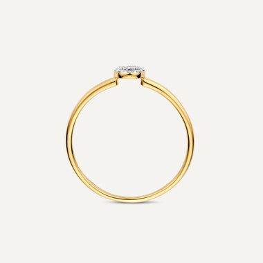 14 Karat Gold with Diamonds Diamond Open Halo Ring (0.05 ct) - 6