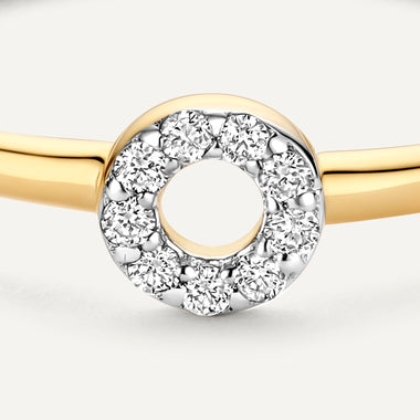 14 Karat Gold with Diamonds Diamond Open Halo Ring (0.05 ct) - 7
