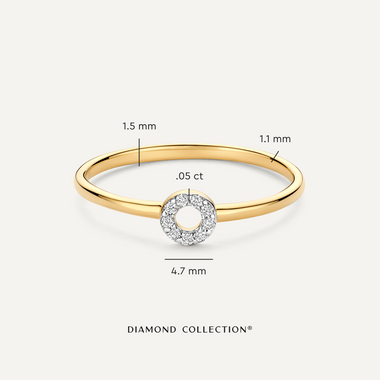 14 Karat Gold with Diamonds Diamond Open Halo Ring (0.05 ct) - 5