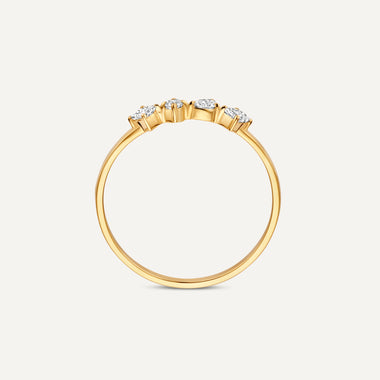 14 Karaat Goud met Diamanten Dazzling Diamant Statement Ring (0.20 ct) - 7