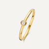 14 Karaat Goud met Diamant Bezel Set Diamant Ring (0.05 ct) - 1