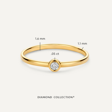 14 Karaat Goud met Diamant Bezel Set Diamant Ring (0.05 ct) - 5
