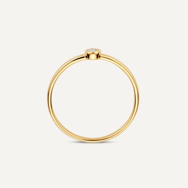 14 Karaat Goud met Diamant Bezel Set Diamant Ring (0.05 ct) - 6