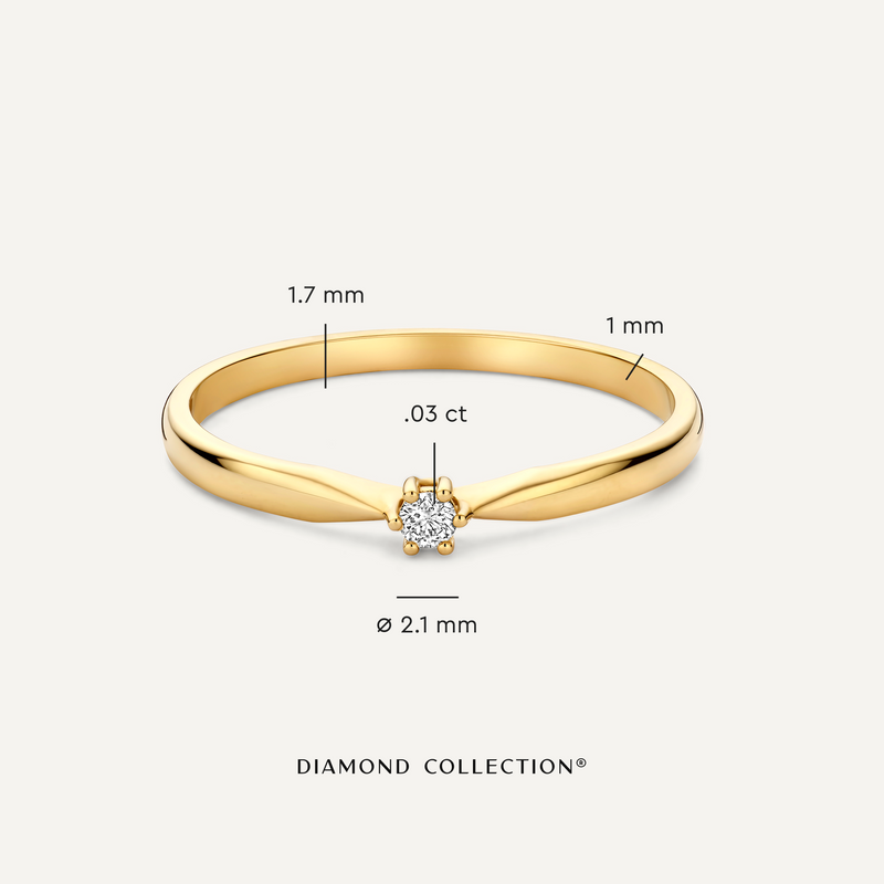 Bague Solitaire Conique Diamant Six Prong (0.03 ct)