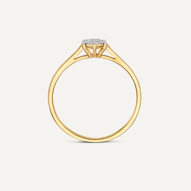 14 Karat Gold with Diamonds Six Prong Diamond Cluster Ring (0.10 ct) - 9