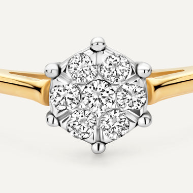 14 Karat Gold with Diamonds Six Prong Diamond Cluster Ring (0.10 ct) - 8