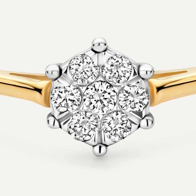 Six Prong Diamond Cluster Ring (0.10 ct)