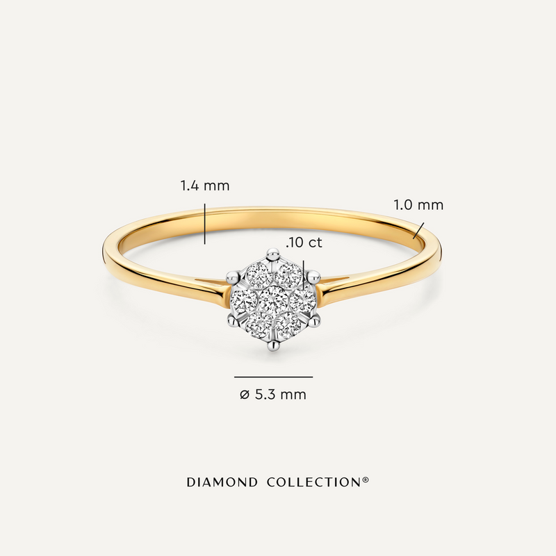 Six Prong Diamond Cluster Ring (0.10 ct)