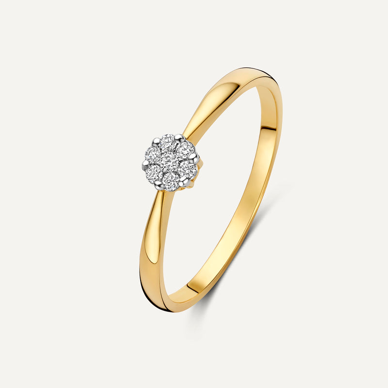 Diamant Cluster Tapered Ring (0.08 ct)