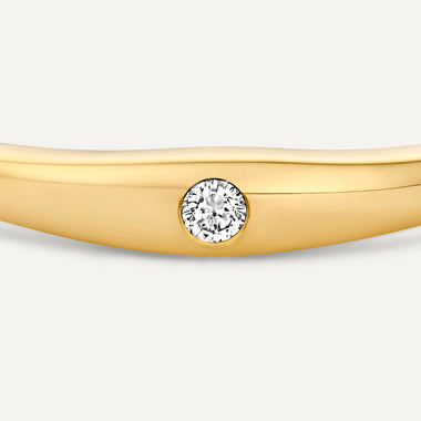 14 Karat Gold with Diamond Diamond Signet Ring (0.02 ct) - 3