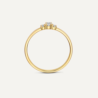 14 Karat Gold with Diamonds Slim Diamond Trilogy Ring (0.10 ct) - 7