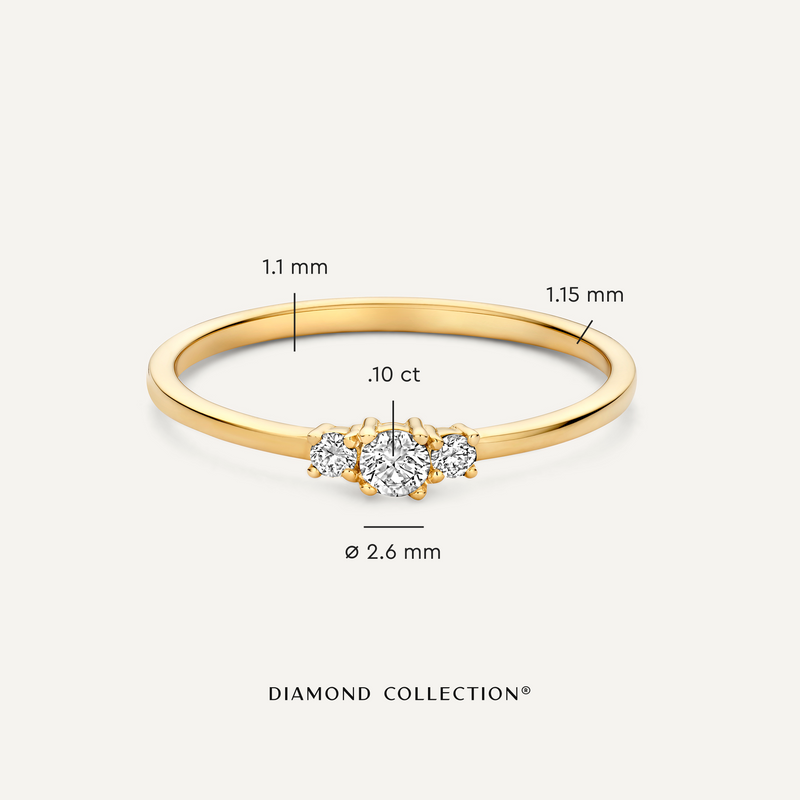 Slim Diamond Trilogy Ring (0.10 ct)