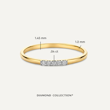 14 Karat Gold with Diamonds Slim Diamond Line Ring (0.04 ct) - 6