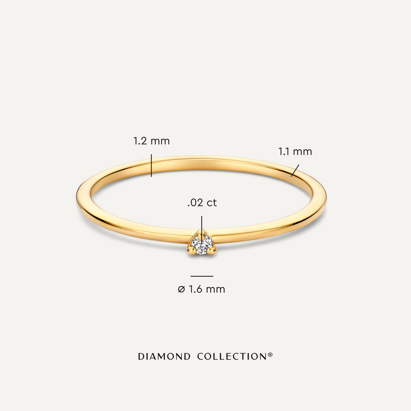 Three Prong Diamond Solitary Ring (0.02 ct)