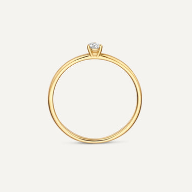 14 Karat Gold with Diamond Three Prong Diamond Solitary Ring (0.06 ct) - 9