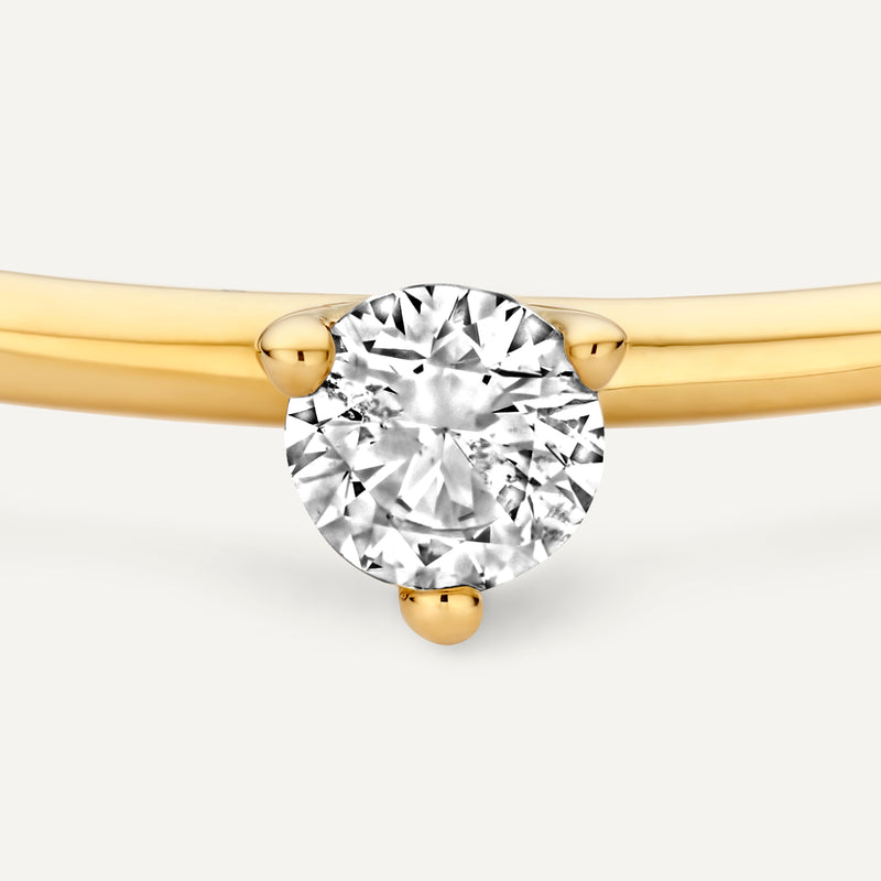 Three Prong Diamond Solitary Ring (0.06 ct)