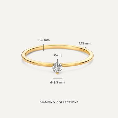 14 Karat Gold with Diamond Three Prong Diamond Solitary Ring (0.06 ct) - 7