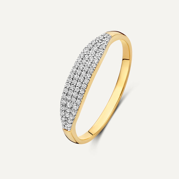 Pav Diamond Signet Ring 14 Karat Gold for Women Pav Diamond Signet Ring 14 Karat Gold for Women