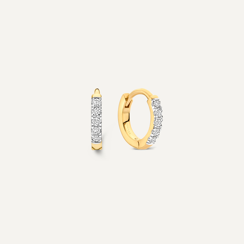 Mini Huggie-creolörhängen med pavé-diamanter (8 mm) (0,05 ct)