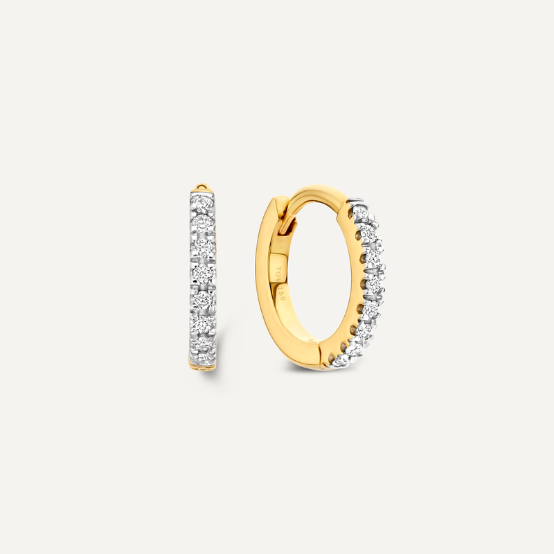Cerchi Huggie piccoli in pavé di diamanti (10 mm) (0,06 ct)