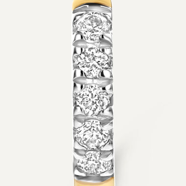 14 Karat Gold with Diamonds Pavé Diamond Mini Huggie Hoops (8mm) (0.05 ct) - 7
