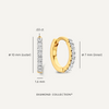 14 Karaat Goud met Diamanten Pavé Diamant Kleine Huggie Hoops (10mm) (0.06 ct) - 6