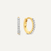 14 Karaat Goud met Diamanten Pavé Diamant Kleine Huggie Hoops (10mm) (0.06 ct) - 1